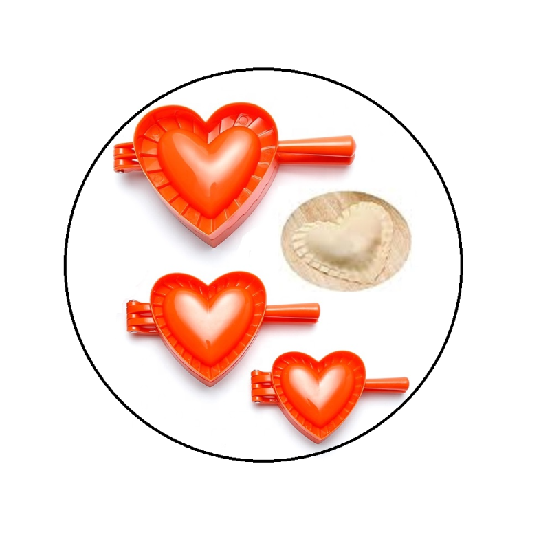 Lot de 3 moules à pastels, ravioli forme cœur de différentes dimensions