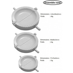Lot de 3 moules à pastels, ravioli forme demi-lune de différentes dimensions