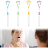 4 Grattes Langue 2 en 1 en Plastique, Souple Râpe, Racle Langue,  brosse langue pour une haleine fraîche