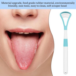 4 Grattes Langue 2 en 1 en Plastique, Souple Râpe, Racle Langue,  brosse langue pour une haleine fraîche