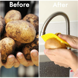 1 brosse à légumes flexible en silicone avec poignée