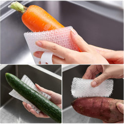 1 brosse à légumes flexible en silicone avec poignée