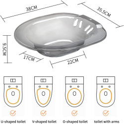 Siège de toilette pour soins post-partum, hémorroïdes, bassin de bain à vapeur pour trempage pas pliable + 2 pulvérisateurs