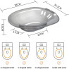 Siège de toilette pour soins post-partum, hémorroïdes, bassin de bain à vapeur pour trempage pas pliable + 2 pulvérisateurs