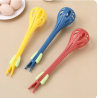 Pince alimentaire 2 en 1 et fouet à œufs, pince à pain, outil de cuisine multifonctionnel pour mélanger les salades et les œufs
