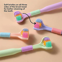Lot de 2 Brosses à dents à 3 faces pour adultes et ados.