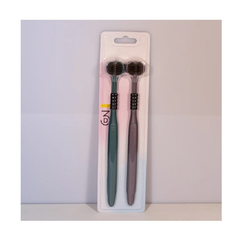 Lot de 2 Brosses à dents à 3 faces pour adultes et ados.