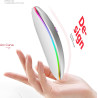 Souris d'ordinateur sans fil 2,4 GHz rechargeable et silencieuse