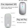 Souris d'ordinateur sans fil 2,4 GHz rechargeable et silencieuse
