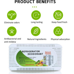 Désodorisants pour réfrigérateur, placard, armoire - Charbon actif naturel pour lutter contre les odeurs