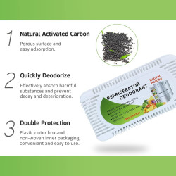 Désodorisants pour réfrigérateur, placard, armoire - Charbon actif naturel pour lutter contre les odeurs